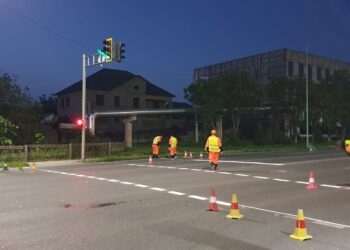 ҚАЛАНЫҢ  НЕГІЗГІ КӨШЕЛЕРІНДЕ  ЖОЛ ТАҢБА СЫЗЫҚТАРЫ ЖАҢАРТЫЛДЫ