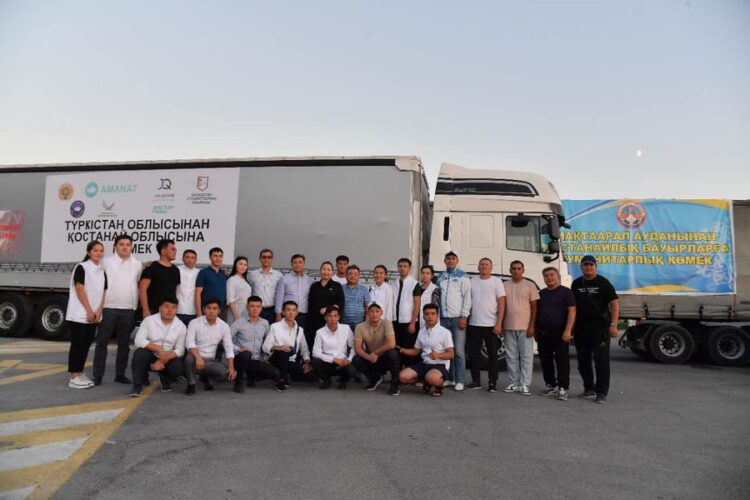 ТҮРКІСТАННАН ҚОСТАНАЙҒА 72 ТОННА ГУМАНИТАРЛЫҚ КӨМЕК ЖӨНЕЛТІЛДІ