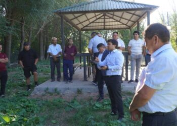 БӘЙДІБЕК: АУДАН ӘКІМІ ШАҚПАҚТЫҚ ТҰРҒЫНДАРМЕН КЕЗДЕСІП, ӨЗЕКТІ МӘСЕЛЕЛЕРДІ ТАЛҚЫЛАДЫ