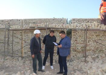 ТҮЛКІБАС АУДАНЫНЫҢ БАСШЫСЫ ҚҰРЫЛЫС ЖҰМЫСТАРЫ ЖҮРІП ЖАТҚАН МЕДИЦИНАЛЫҚ НЫСАНДАРДЫ АРАЛАДЫ