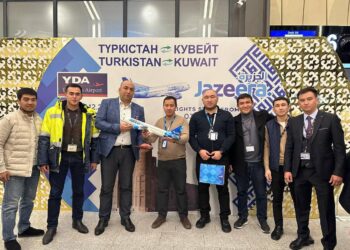 «ТҮРКІСТАН-ЭЛЬ-КУВЕЙТ» ӘУЕ РЕЙСІНІҢ АЛҒАШҚЫ ҰШАҒЫ САПАРҒА АТТАНДЫ