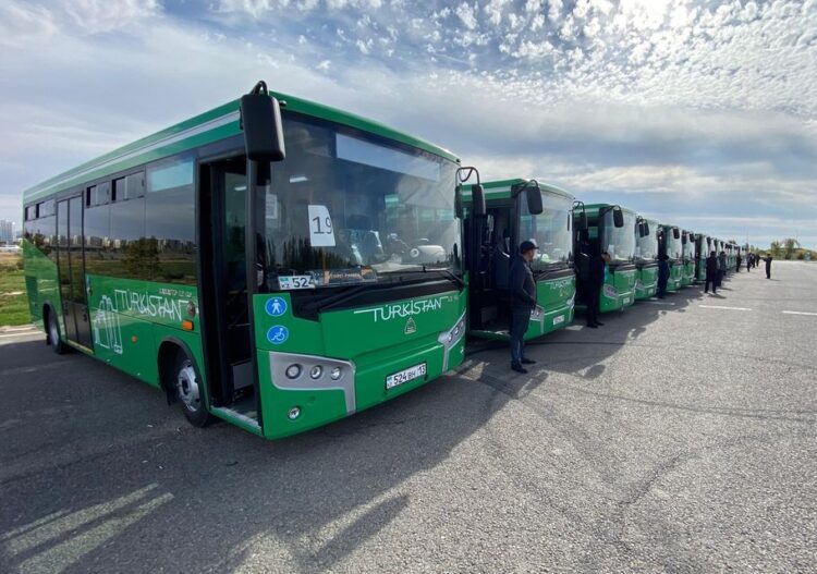 ТҮРКІСТАН ҚАЛАСЫ 20 ЖАҢА АВТОБУСПЕН ТОЛЫҚТЫ