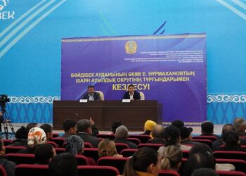 ТҮРКІСТАН: Е.НҰРМАХАНОВ АУДАН ОРТАЛЫҒЫНЫҢ ТҰРҒЫНДАРЫМЕН КЕЗДЕСТІ