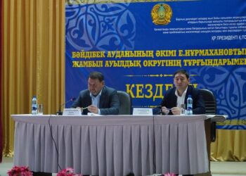 БӘЙДІБЕК: АУДАН ӘКІМІ ЖАМБЫЛ АУЫЛДЫҚ ОКРУГІ ТҰРҒЫНДАРЫМЕН КЕЗДЕСТІ