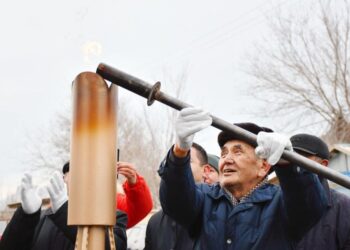 ТҮРКІСТАН: ОРДАБАСЫДАҒЫ СПАТАЕВ АУЫЛЫНА ТАБИҒИ ГАЗ БЕРІЛДІ